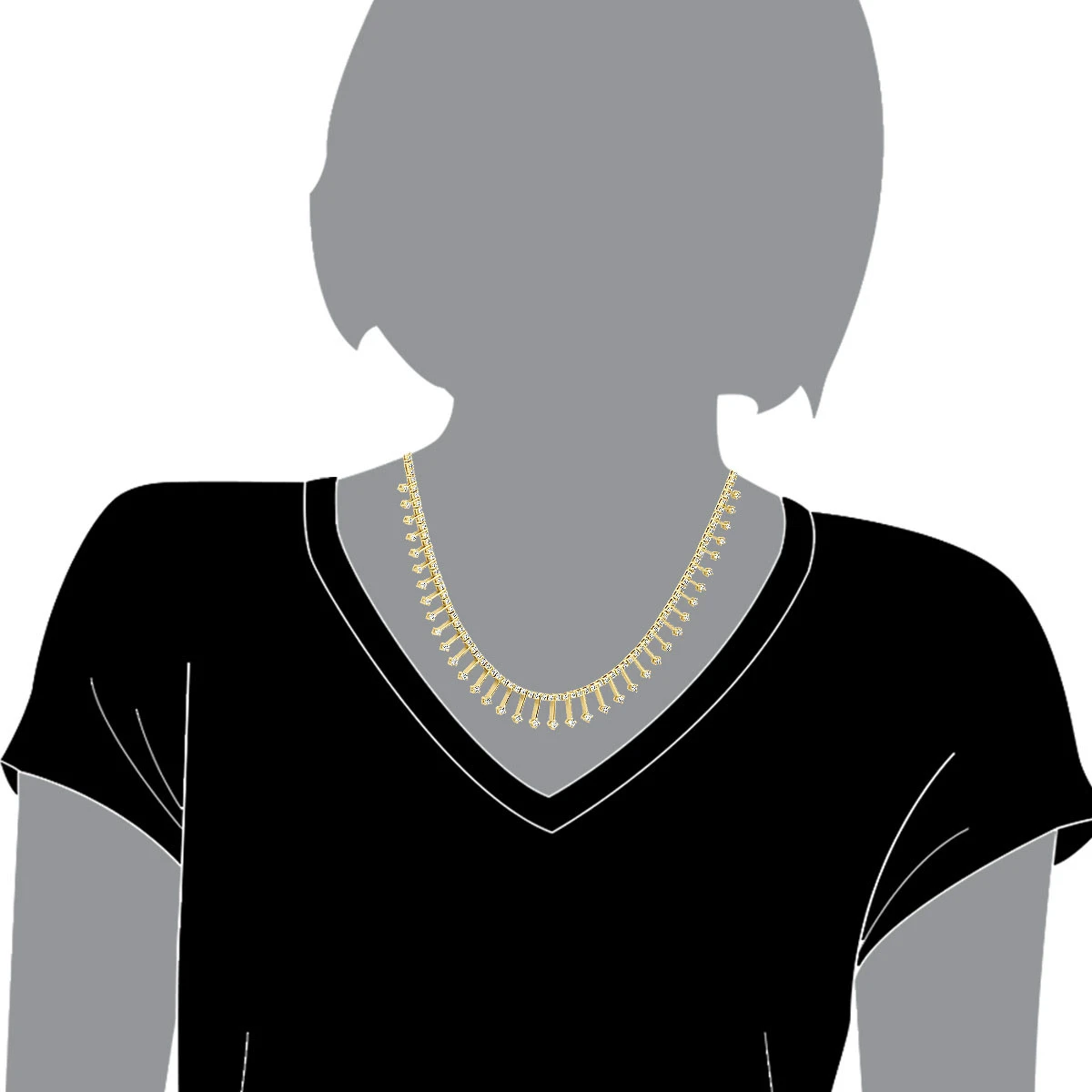 14K White Gold Women's Round Diamond Necklace 4.44ct 7 14K White Gold Women's Round Diamond Necklace 4.44ct - Image 5