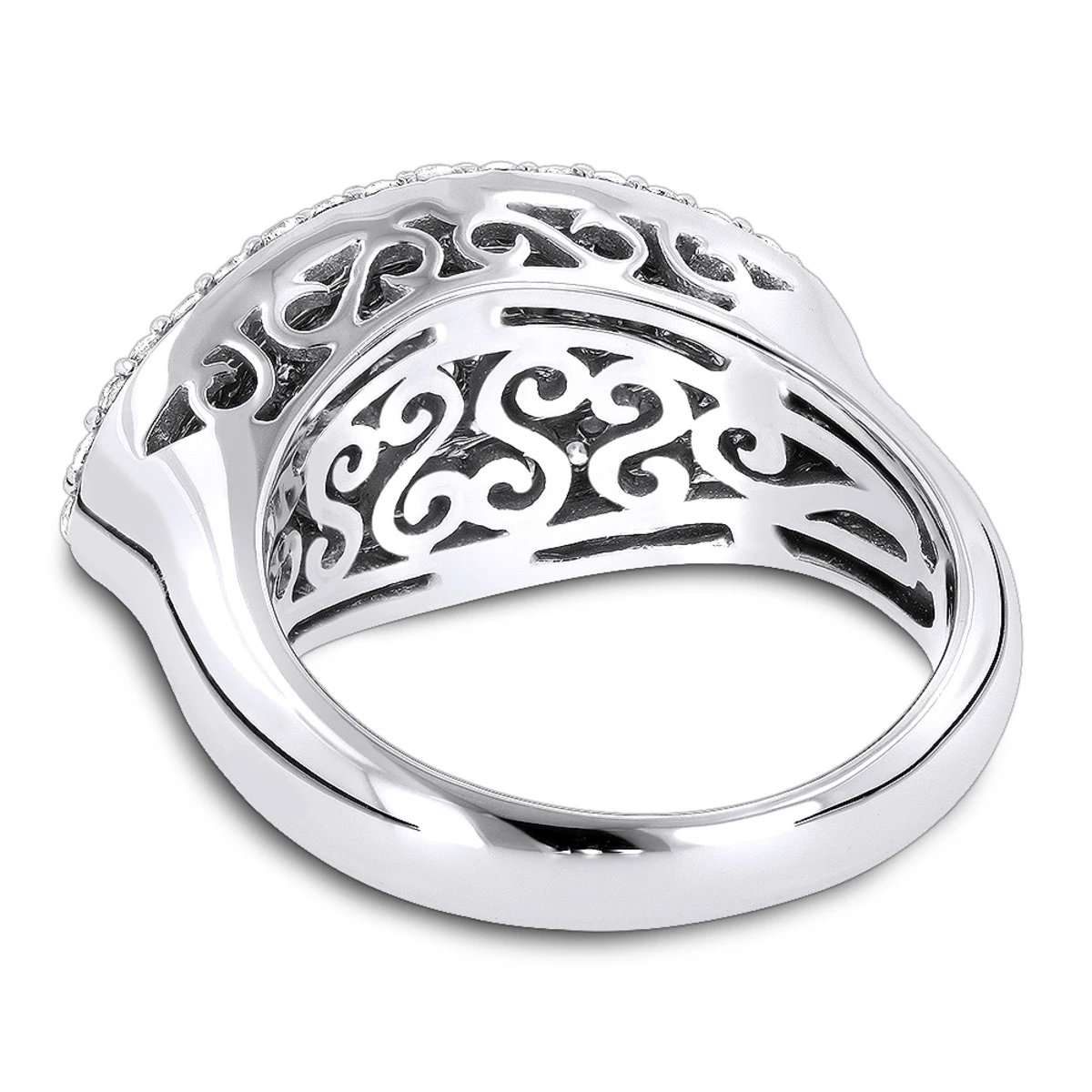 14K White Gold Women's Round Pave Diamond Ring 1ct 6 14K White Gold Women's Round Pave Diamond Ring 1ct - Image 4