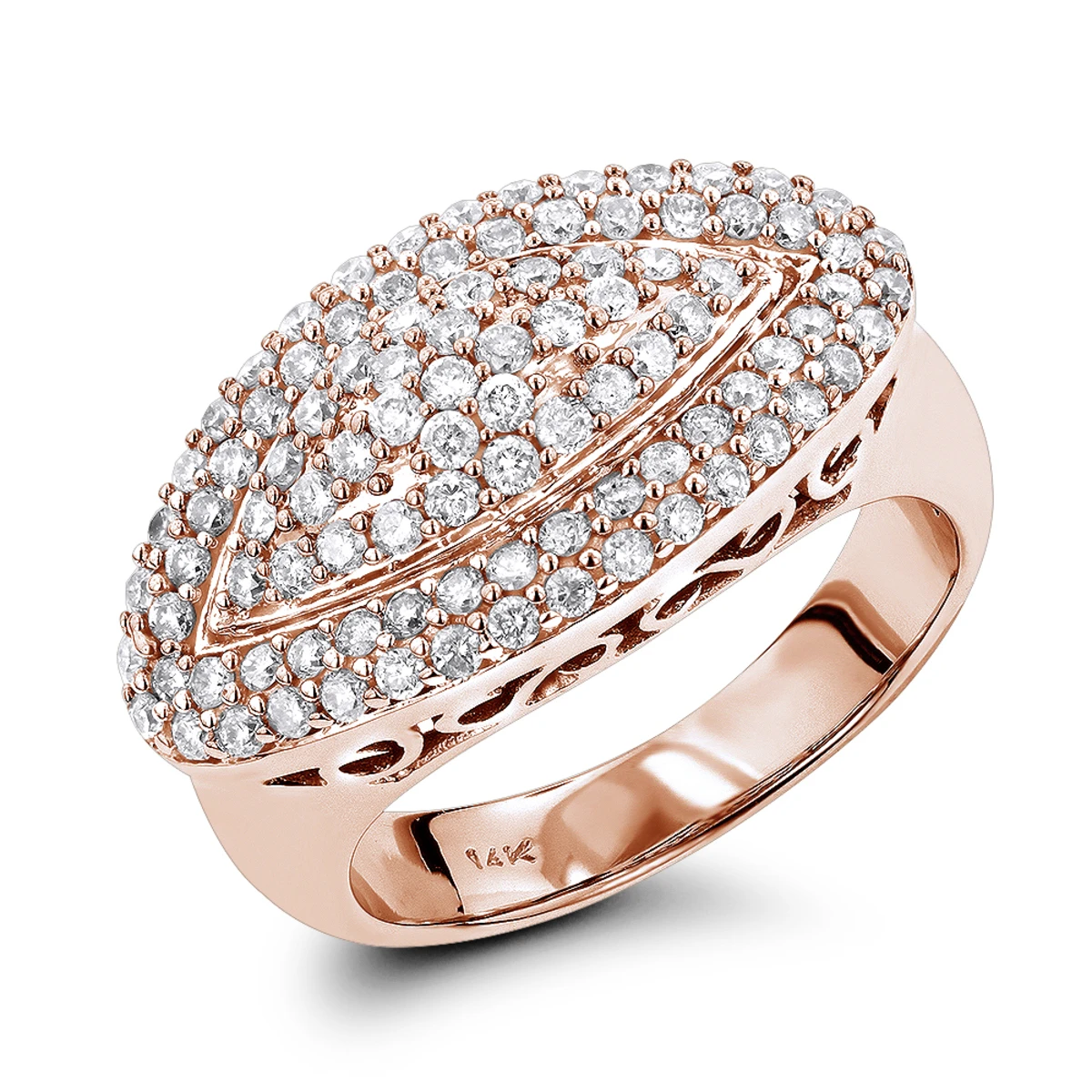 14K White Gold Women's Round Pave Diamond Ring 1ct 5 14K White Gold Women's Round Pave Diamond Ring 1ct - Image 3