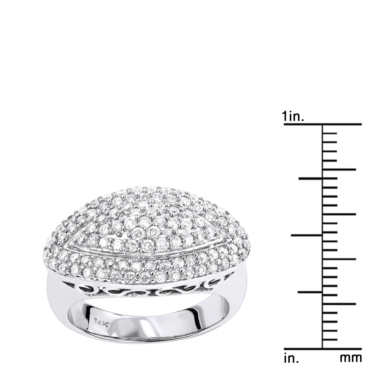 14K White Gold Women's Round Pave Diamond Ring 1ct 7 14K White Gold Women's Round Pave Diamond Ring 1ct - Image 5