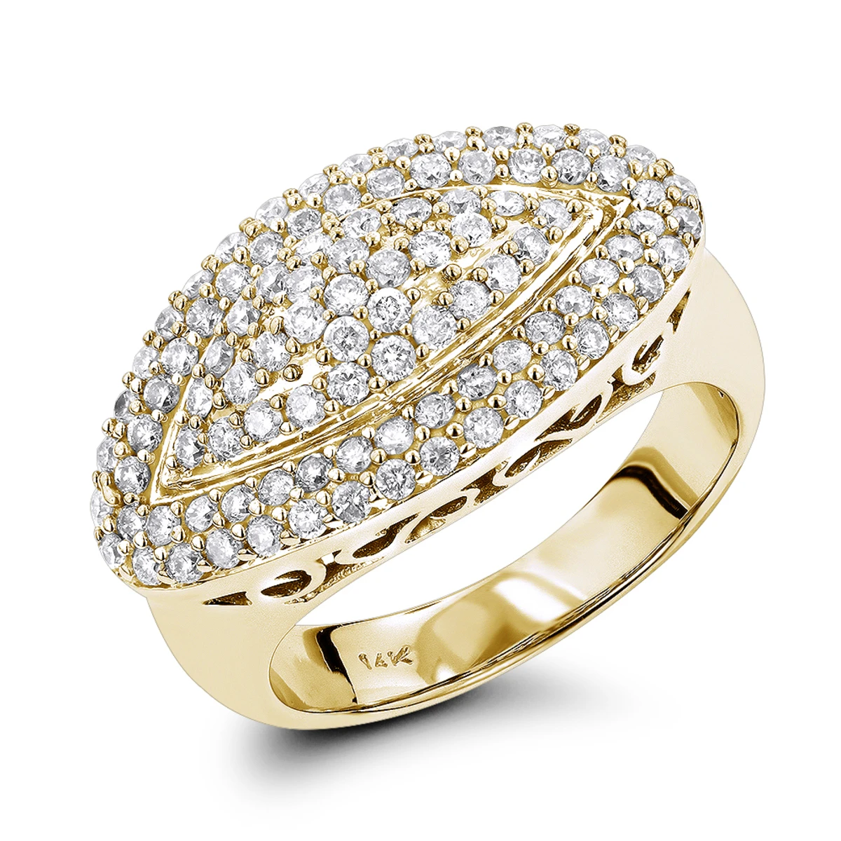 14K White Gold Women's Round Pave Diamond Ring 1ct 4 14K White Gold Women's Round Pave Diamond Ring 1ct - Image 2