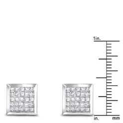 14K White Gold Invisible Set Princess Diamond Stud Earrings 0.55ct -Its Hot Jewelry Shop 14k invisible set princess diamond stud earrings 060ct p 6163 rulerwh