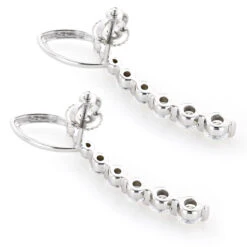 Journey Diamond Earrings For Women 14K White Gold 1.1ct -Its Hot Jewelry Shop 14k journey diamond earrings 132ct p 22554 backwh