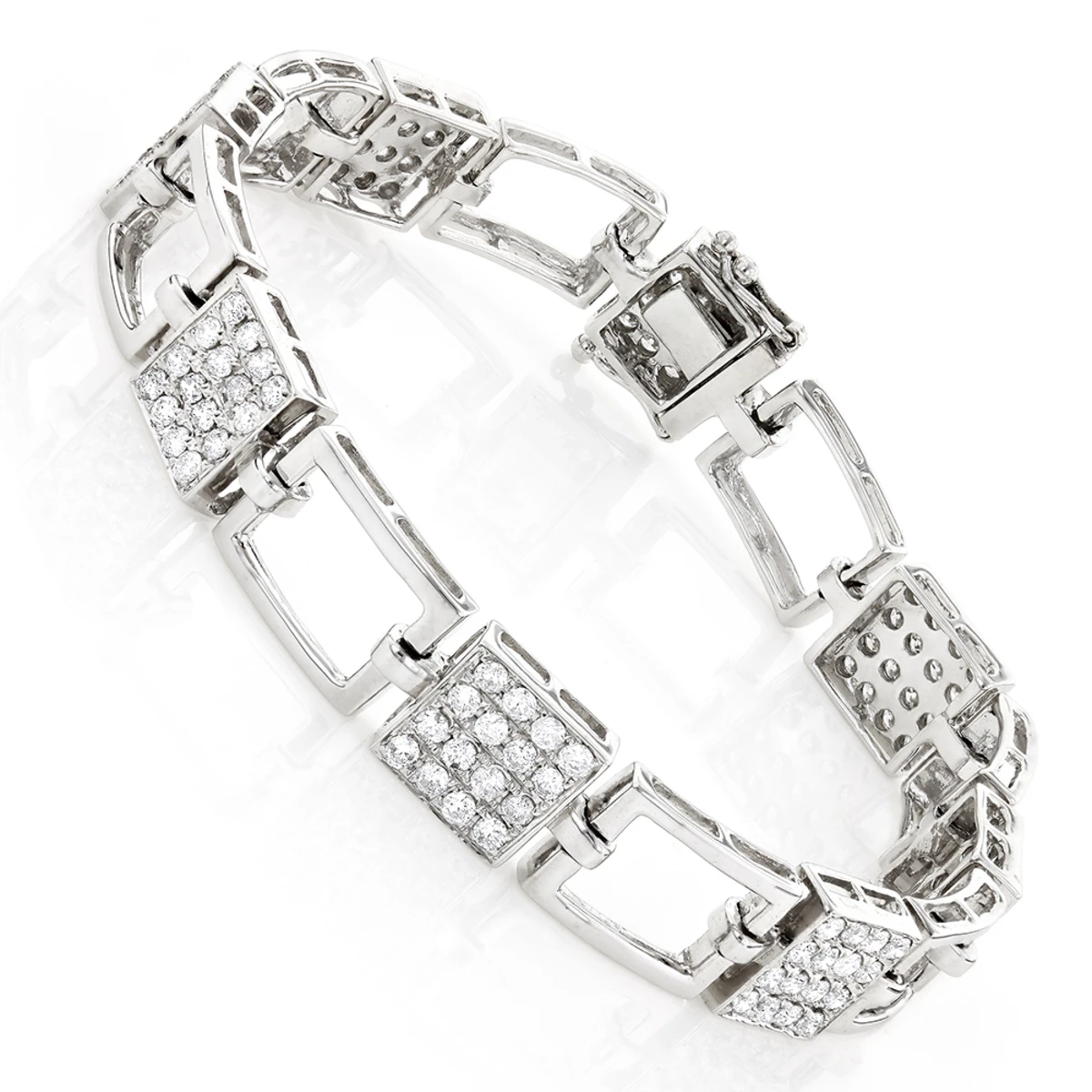14K White Gold Ladies Diamond Bracelet 2.98ct 3 14K White Gold Ladies Diamond Bracelet 2.98ct