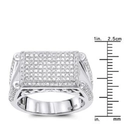 14K White Gold Men's Designer Diamond Ring 1.10ct -Its Hot Jewelry Shop 14k mens designer diamond ring 110ct p 40461 rulerwh
