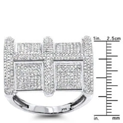 14K White Gold Men's Genuine Diamond Ring 1.20ct -Its Hot Jewelry Shop 14k mens genuine diamond ring 120ct p 41436 rulerwh