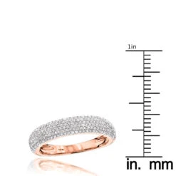 Thin 14K Rose Gold Micro Pave Diamond Wedding Band For Women 0.5ct -Its Hot Jewelry Shop 14k micro pave diamond wedding band 068ct p 42963 rulerro
