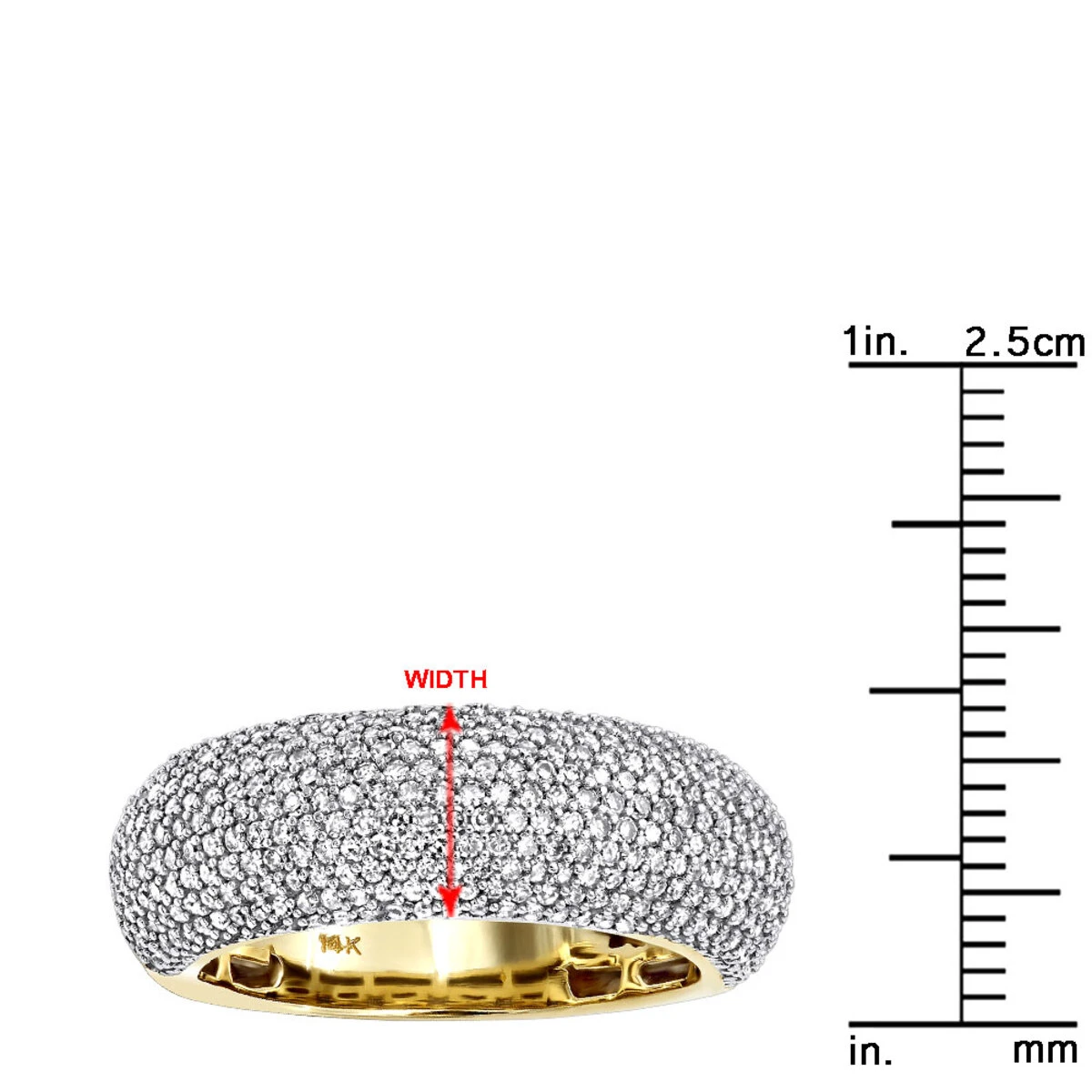 14K Yellow Gold Pave Diamond Band 1.12ct 13 14K Yellow Gold Pave Diamond Band 1.12ct - Image 11