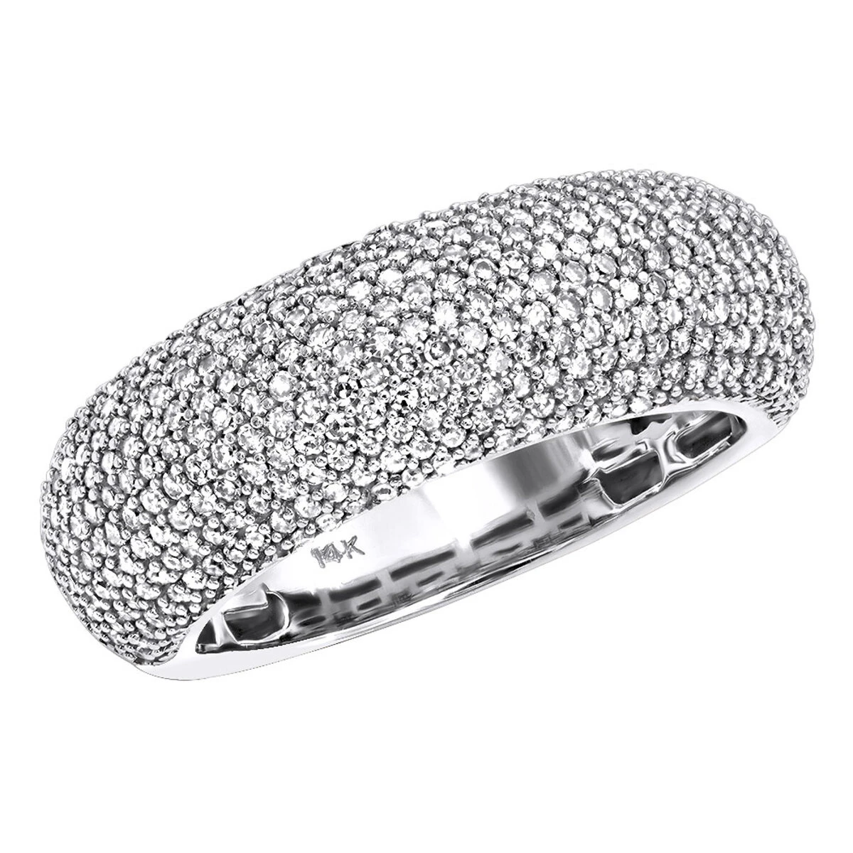 14K Yellow Gold Pave Diamond Band 1.12ct 4 14K Yellow Gold Pave Diamond Band 1.12ct - Image 2