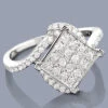 14K White Gold Pave Diamond Engagement Ring 0.63ct