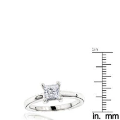 14K White Gold Princess Cut Diamond Engagement Ring 0.75ct 13 14K White Gold Princess Cut Diamond Engagement Ring 0.75ct -Its Hot Jewelry Shop 14k princess cut diamond engagement ring 075ct p 35095 rulerwh