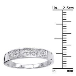 Thin 14K White Gold Princess Cut Diamond Wedding Band 0.75ct 17 Thin 14K White Gold Princess Cut Diamond Wedding Band 0.75ct -Its Hot Jewelry Shop 14k princess cut diamond wedding band 075ct p 38034 rulerwh
