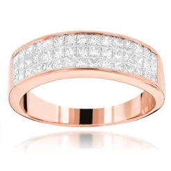 14K Yellow Gold Princess Cut Diamond Wedding Band Invisible Set Ring 1.25ct 11 14K Yellow Gold Princess Cut Diamond Wedding Band Invisible Set Ring 1.25ct -Its Hot Jewelry Shop 14k princess cut diamond wedding band 136ct p 38035 ro