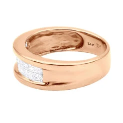 14K Yellow Gold Princess Cut Invisible Diamond Wedding Band 1.16ct 15 14K Yellow Gold Princess Cut Invisible Diamond Wedding Band 1.16ct -Its Hot Jewelry Shop 14k princess cut invisible diamond wedding band 116ct p 6328 back rose