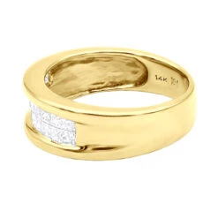 14K Yellow Gold Princess Cut Invisible Diamond Wedding Band 1.16ct 14 14K Yellow Gold Princess Cut Invisible Diamond Wedding Band 1.16ct -Its Hot Jewelry Shop 14k princess cut invisible diamond wedding band 116ct p 6328 back yellow