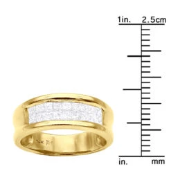 14K Yellow Gold Princess Cut Invisible Diamond Wedding Band 1.16ct 17 14K Yellow Gold Princess Cut Invisible Diamond Wedding Band 1.16ct -Its Hot Jewelry Shop 14k princess cut invisible diamond wedding band 116ct p 6328 ruler yellow