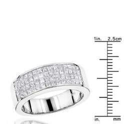 14K White Gold Princess Cut Invisible Diamond Wedding Band 1.84ct 12 14K White Gold Princess Cut Invisible Diamond Wedding Band 1.84ct -Its Hot Jewelry Shop 14k princess cut invisible diamond wedding band 184 p 22383 rulerwh