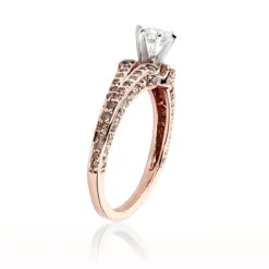 14K White Gold Unique Ladies White Brown Diamond Engagement Ring 1.2ct -Its Hot Jewelry Shop 14k rose gold unique ladies white brown diamond engagement ring 12ct 2 3
