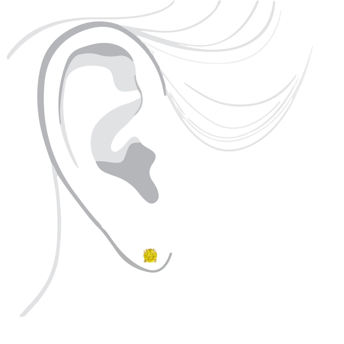 14K Yellow Gold Round Canary Yellow Diamond Stud Earrings 1/2ct 6 14K Yellow Gold Round Canary Yellow Diamond Stud Earrings 1/2ct - Image 4