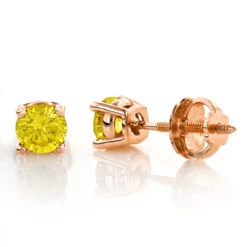 14K Yellow Gold Round Canary Yellow Diamond Stud Earrings 1/2ct 8 14K Yellow Gold Round Canary Yellow Diamond Stud Earrings 1/2ct -Its Hot Jewelry Shop 14k round canary yellow diamond stud earrings 12ct p 6155 ro
