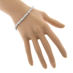 14K White Gold Round Diamond Love Knots Tennis Bracelet 2 Carat -Its Hot Jewelry Shop 14k round diamond knots tennis bracelet 198ct p 22482 bodwh