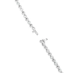 14K White Gold Round Diamond Love Knots Tennis Bracelet 2 Carat