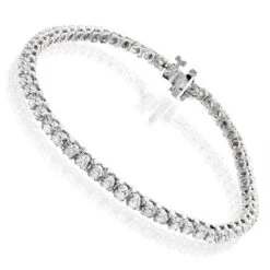 Round Diamond Women's Tennis Bracelet 14K White Gold 1 1/2ct