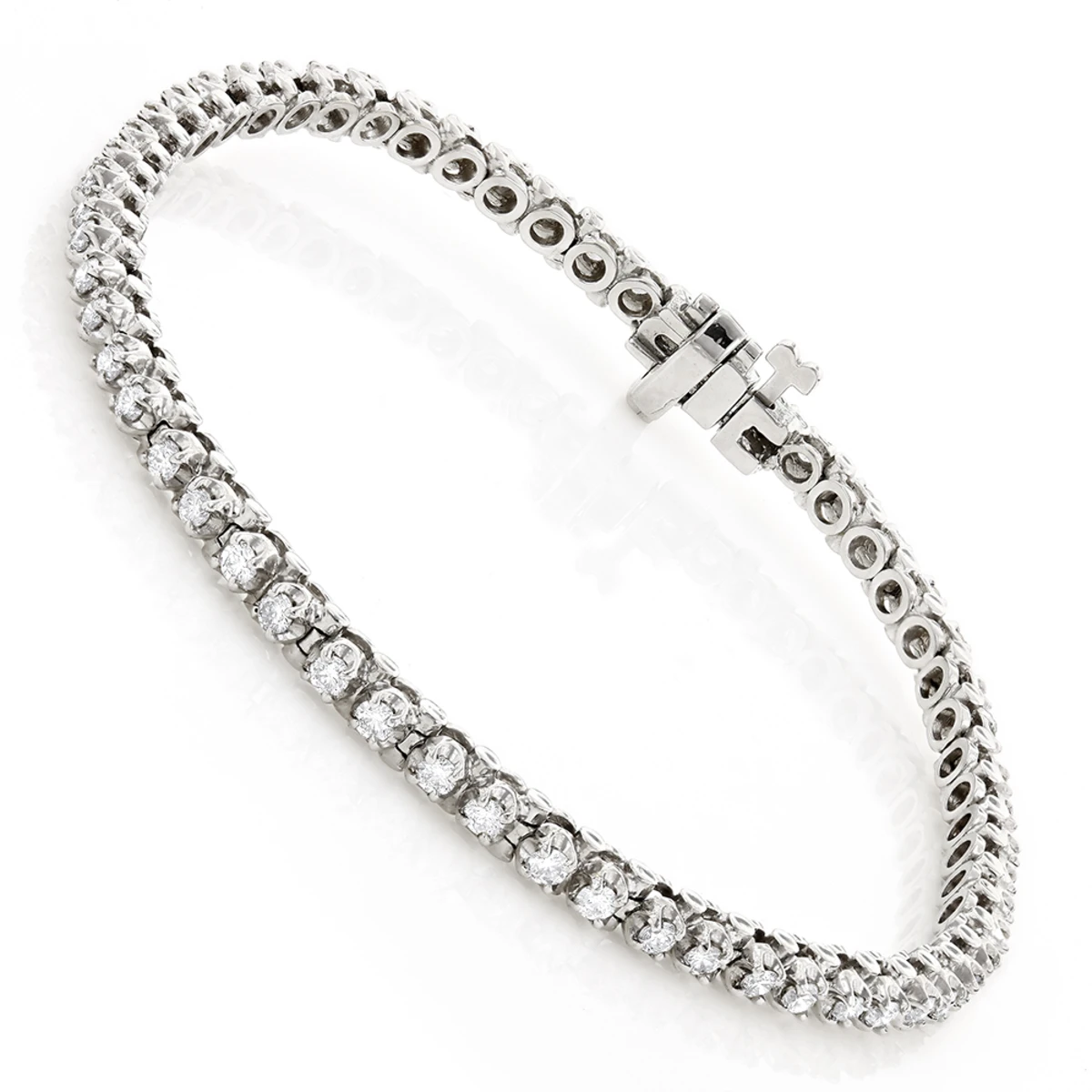 14K White Gold Round Diamond Tennis Bracelet For Women 1 3/4ct G/VS 3 14K White Gold Round Diamond Tennis Bracelet For Women 1 3/4ct G/VS