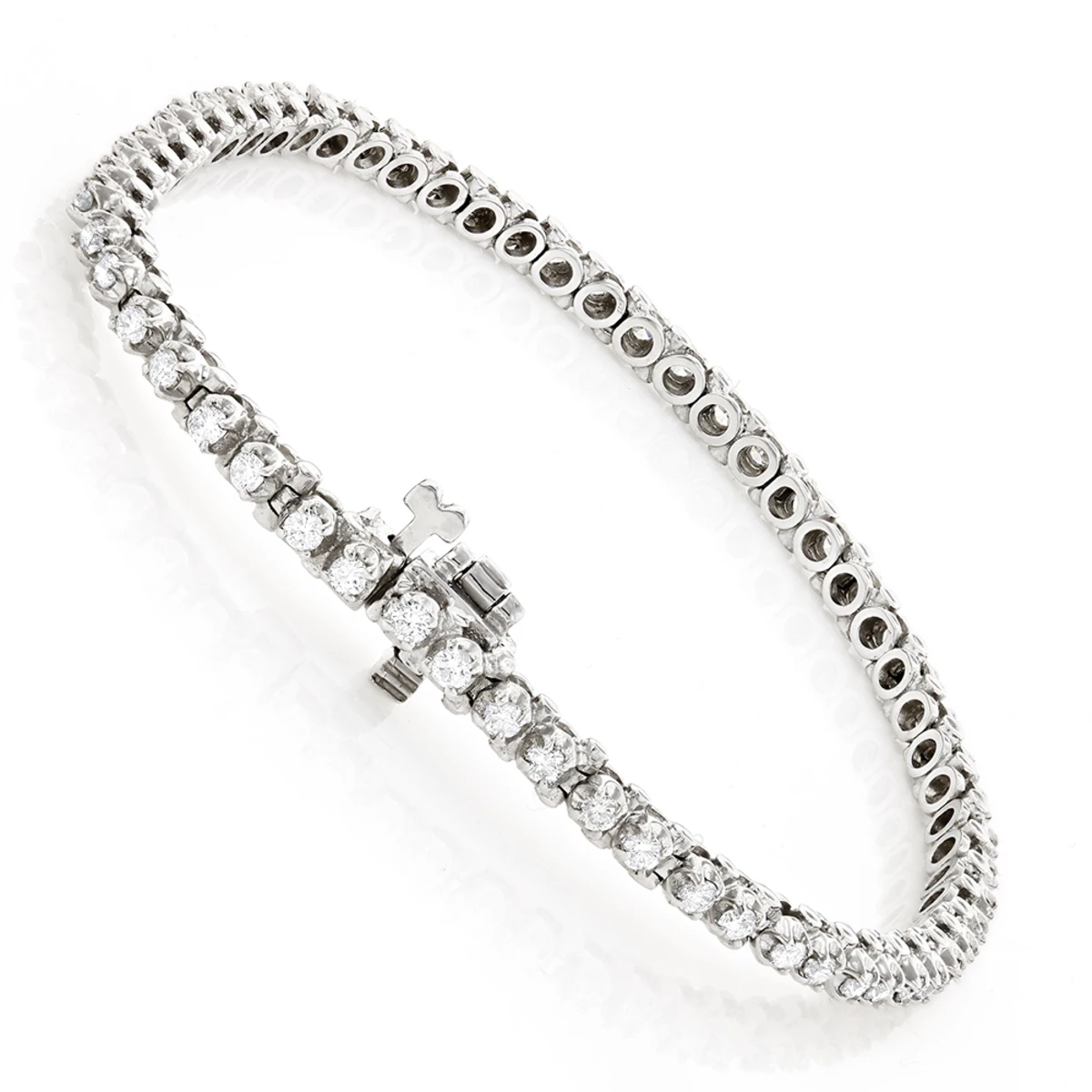 14K White Gold Round Diamond Tennis Bracelet For Women 1 3/4ct G/VS 6 14K White Gold Round Diamond Tennis Bracelet For Women 1 3/4ct G/VS - Image 4