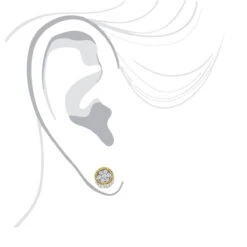 Solid 14K Yellow Gold 2 Carat Look Diamond Stud Earrings 0.5ct Clusters Luxurman -Its Hot Jewelry Shop 14k solid gold 2 carat look diamond stud earrings 075ct clusters luxurman bodye