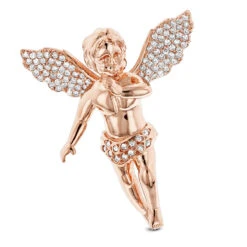 14K Yellow Gold Diamond Angel Pendant 0.63ct Small Baby Angel Charm 10 14K Yellow Gold Diamond Angel Pendant 0.63ct Small Baby Angel Charm -Its Hot Jewelry Shop 14k solid gold diamond angel pendant 063ct ro