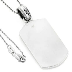 14K White Gold Diamond Dog Tag Pendant 0.22ct 10 14K White Gold Diamond Dog Tag Pendant 0.22ct -Its Hot Jewelry Shop 14k solid gold diamond dog tag pendant 022ct p 6167 backwh