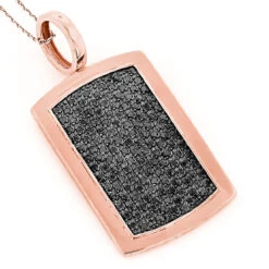 14K Yellow Gold Dog Tag Pendant With Black Diamonds 3.25 -Its Hot Jewelry Shop 14k solid gold dog tag pendant with black diamonds 325 p 22400 ro