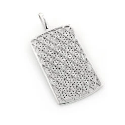 Iced Out 14K White Gold Dog Tag Pendant With Diamonds 2ct -Its Hot Jewelry Shop 14k solid gold dog tag pendant with diamonds 199ct p 6990 backwh