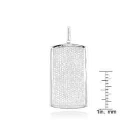 Iced Out 14K White Gold Dog Tag Pendant With Diamonds 2ct -Its Hot Jewelry Shop 14k solid gold dog tag pendant with diamonds 199ct p 6990 rulerwh