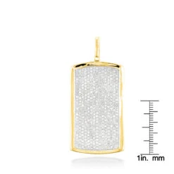 Iced Out 14K White Gold Dog Tag Pendant With Diamonds 2ct -Its Hot Jewelry Shop 14k solid gold dog tag pendant with diamonds 199ct p 6990 rulerye