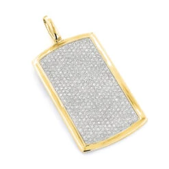 Iced Out 14K White Gold Dog Tag Pendant With Diamonds 2ct -Its Hot Jewelry Shop 14k solid gold dog tag pendant with diamonds 199ct p 6990 ye