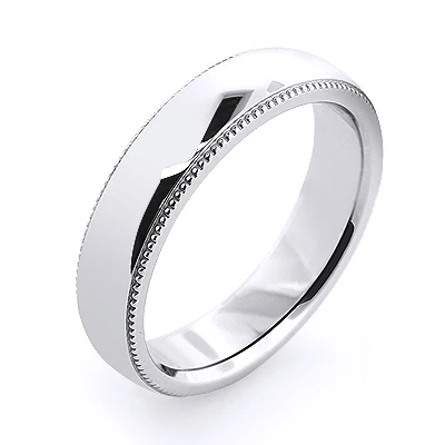 Thin Solid 14K White Gold Women's Or Men's Wedding Band 4mm 3 Thin Solid 14K White Gold Women's Or Men's Wedding Band 4mm