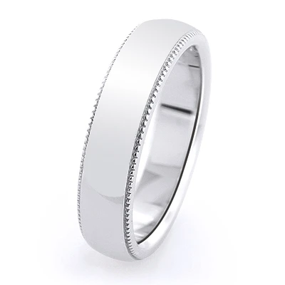Thin Solid 14K White Gold Women's Or Men's Wedding Band 4mm 4 Thin Solid 14K White Gold Women's Or Men's Wedding Band 4mm - Image 2