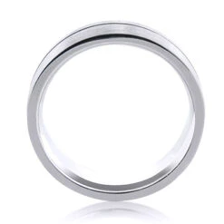 Solid 14K White Gold One Line Men's Wedding Band 9 Solid 14K White Gold One Line Men's Wedding Band -Its Hot Jewelry Shop 14k solid gold one line mens wedding band 4