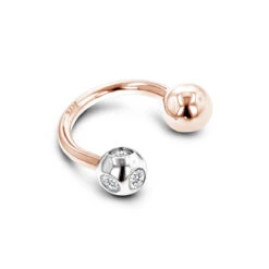 Designer Solid 14K Yellow Gold Circular Barbells Belly Button Piercing With Real Diamonds 0.15ct -Its Hot Jewelry Shop 14k solid gold real diamond body jewelry piece 011ct p 5875 ro