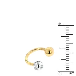 Designer Solid 14K Yellow Gold Circular Barbells Belly Button Piercing With Real Diamonds 0.15ct -Its Hot Jewelry Shop 14k solid gold real diamond body jewelry piece 011ct p 5875 rulerye