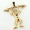 14K Yellow Gold Weightlifting Pendant Sports Charm -Its Hot Jewelry Shop 14k solid gold weightlifting pendant sports charm 1