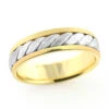 Solid 14K Yellow Gold Woven Wedding Band For Men