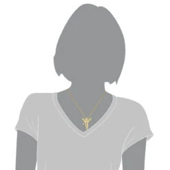 14K Yellow Gold Yellow Diamond Angel Pendant Mini Religious Charm 0.7ct -Its Hot Jewelry Shop 14k solid gold yellow diamond angel pendant mini religious charm 07ct 3