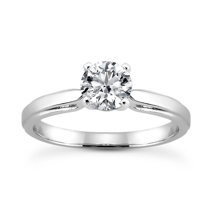 14K White Gold Solitaire Diamond Engagement Ring 0.50ct 3.4mm 3 14K White Gold Solitaire Diamond Engagement Ring 0.50ct 3.4mm