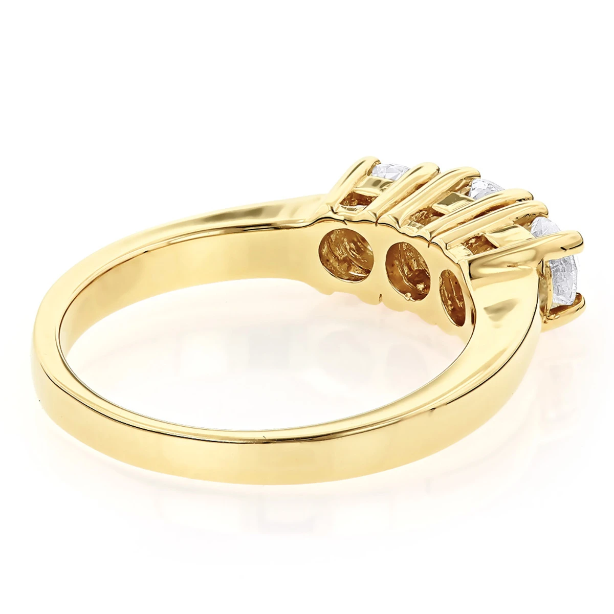 14K Yellow Gold Three Stone Diamond Ring Past Present Future 1 Carat 6 14K Yellow Gold Three Stone Diamond Ring Past Present Future 1 Carat - Image 4