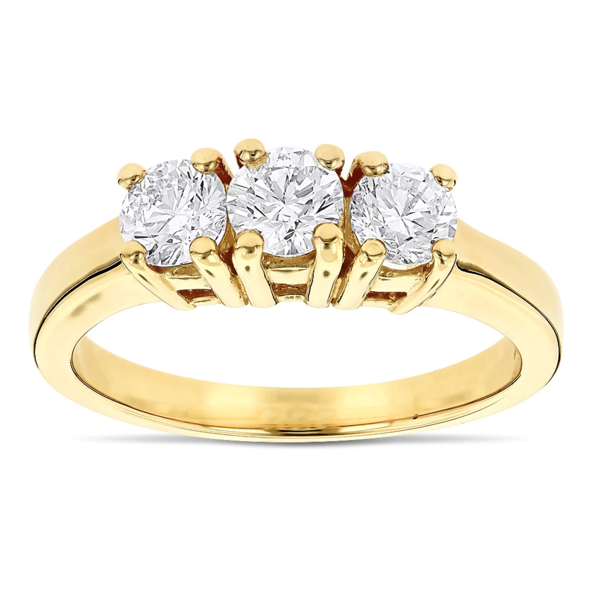14K Yellow Gold Three Stone Diamond Ring Past Present Future 1 Carat 3 14K Yellow Gold Three Stone Diamond Ring Past Present Future 1 Carat