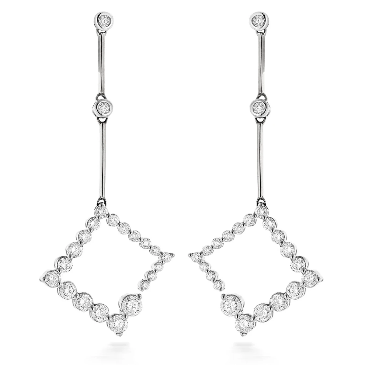 Two Tone 14K Rose Gold Journey Diamond Earrings 1 Carat 4 Two Tone 14K Rose Gold Journey Diamond Earrings 1 Carat - Image 2