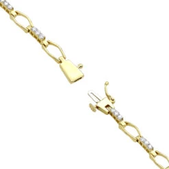 14K White Gold Round Diamond Bracelet For Women 1 Carat -Its Hot Jewelry Shop 14k two tone gold round diamond bracelet 125ct p 6304 backye